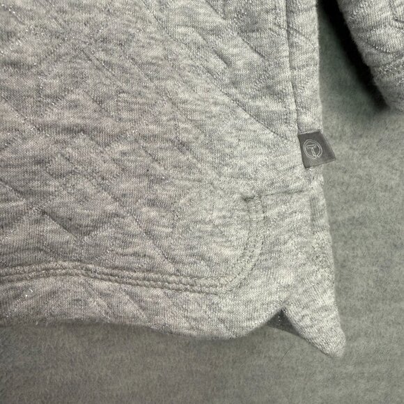 T by Talbots 2X Snowflake Quilted Wrap Neck Pullover Top Gray Silver Metallic - Picture 5 of 12